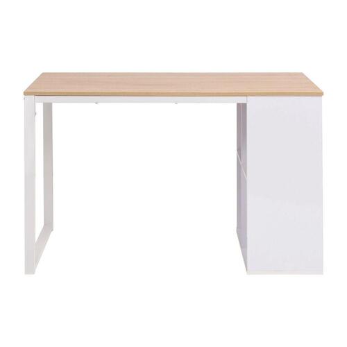 Skrivebord 120x60x75 cm egetræsfarvet og hvid