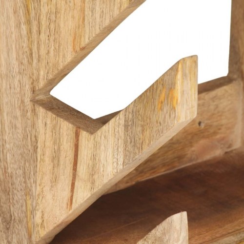 Væghængt skateboardstativ i massivt mangotræ - 25 × 20 × 30 cm, til 2 boards