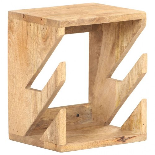 Væghængt skateboardstativ i massivt mangotræ - 25 × 20 × 30 cm, til 2 boards