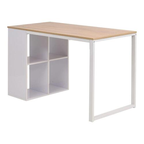 Skrivebord 120x60x75 cm egetræsfarvet og hvid