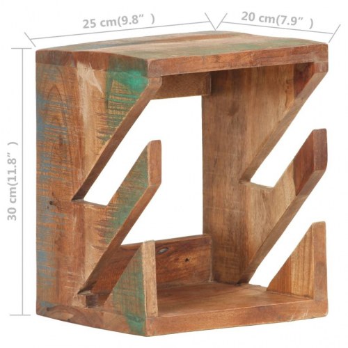 Væghængt skateboardstativ i massivt genbrugstræ - 25 x 20 x 30 cm