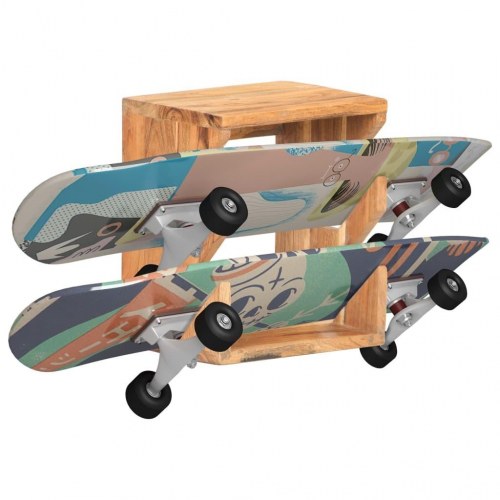 Væghængt skateboardstativ 25x20x30 cm massivt akacietræ