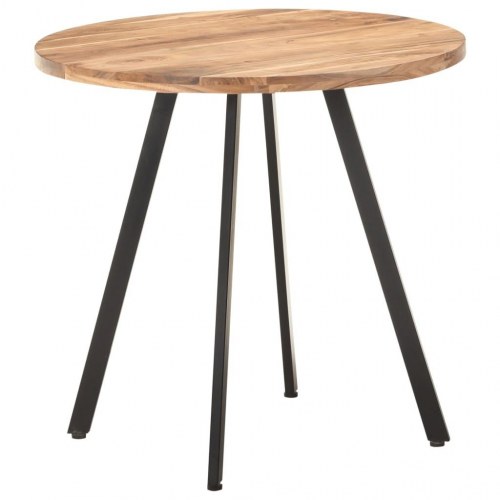 Rundt spisebord 80 cm i massivt akacietræ - industrielt design