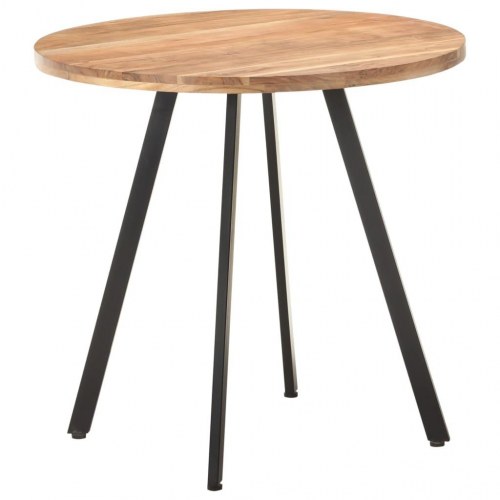 Rundt spisebord 80 cm i massivt akacietræ - industrielt design