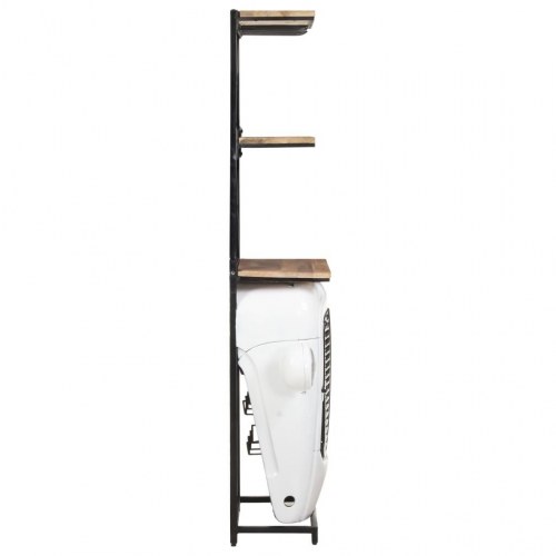 Vinskab i traktordesign - ru mangotræ, hvid, 49×31×172 cm
