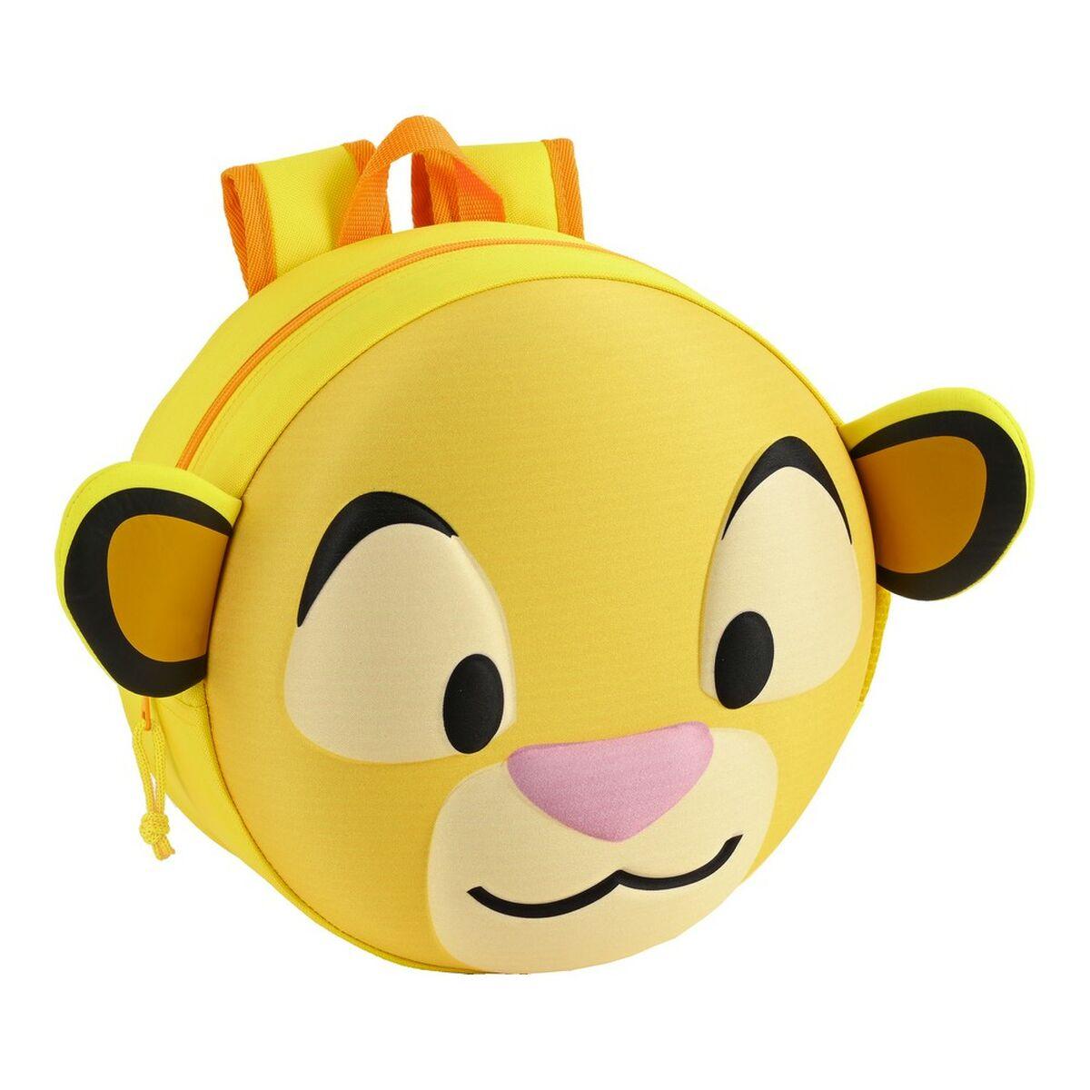 3D Skoletaske The Lion King Gul (31 x 31 x 10 cm)