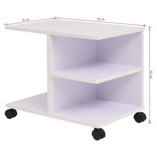 Hylde med hjul 50x35x42 cm hvid