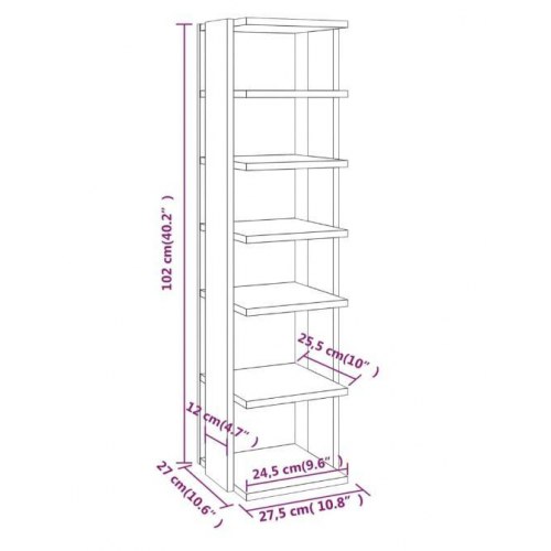 Skoreol 27,5x27x102 cm konstrueret træ brun egetræsfarve
