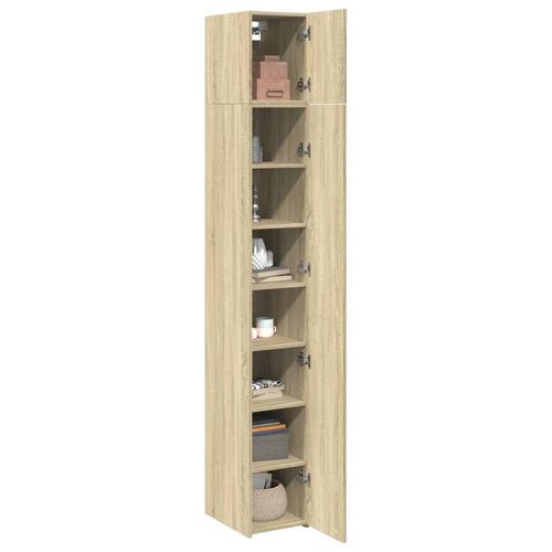 Skab 30x42,5x225 cm smalt konstrueret træ sonoma-eg