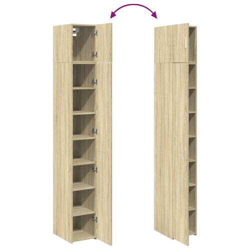 Skab 30x42,5x225 cm smalt konstrueret træ sonoma-eg