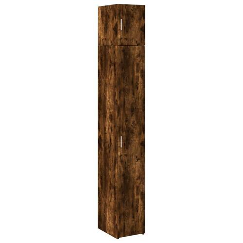 Skab 30x42,5x225 cm smalt konstrueret træ røget egetræsfarve