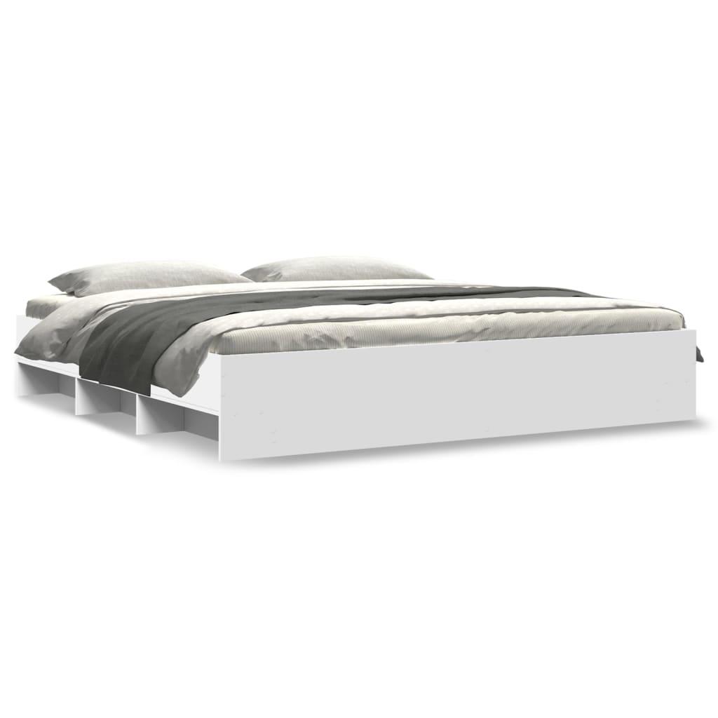 Sengeramme Uden Madras Konstrueret Træ Brunt Eg - Hvid / 180 x 200 cm