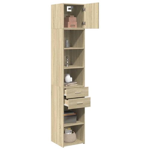 Skab 40x42,5x225 cm smalt konstrueret træ sonoma-eg