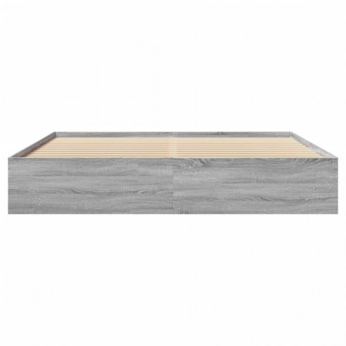 Sengestel 200 x 200 cm med opbevaring - grå sonoma-eg