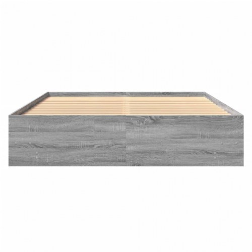 Sengestel 150 x 200 cm i konstrueret træ - grå sonoma-eg