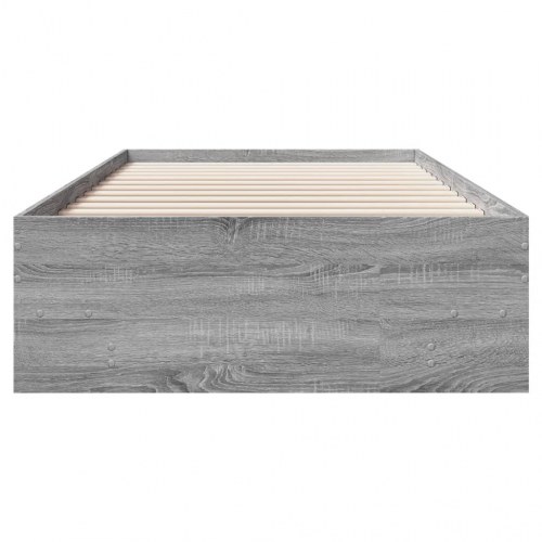 Sengeramme 100 x 200 cm med lamelbund - grå sonoma-eg