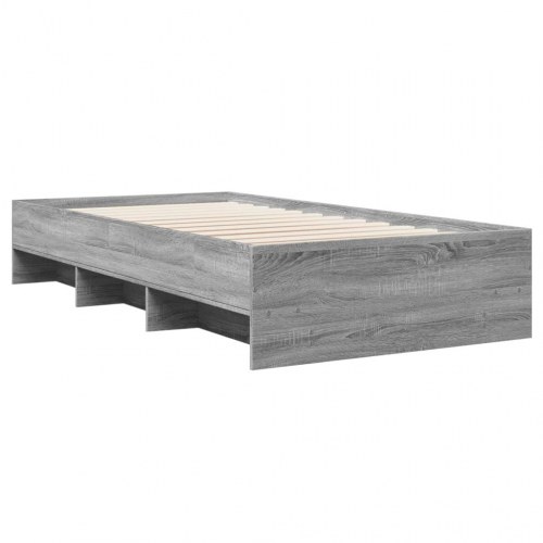 Sengeramme 100 x 200 cm med lamelbund - grå sonoma-eg