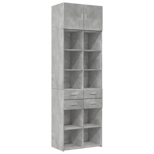 Skab 70x42,5x225 cm smalt konstrueret træ betongrå