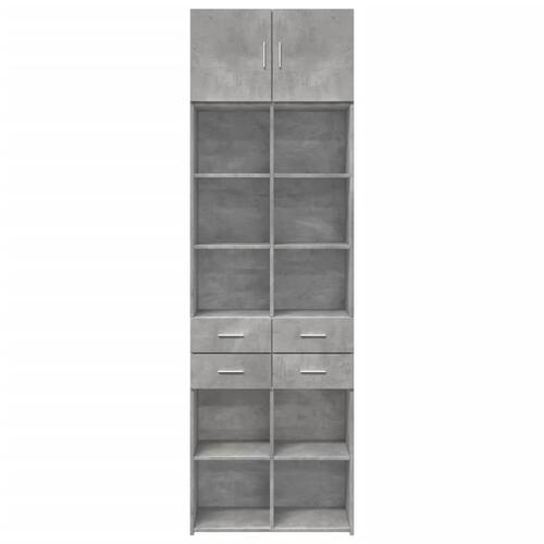 Skab 70x42,5x225 cm smalt konstrueret træ betongrå