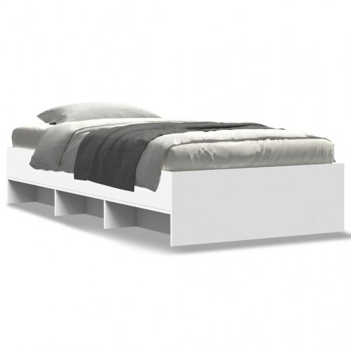 Sengeramme 75 x 190 cm med opbevaring - hvid