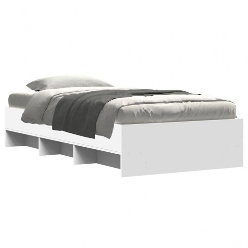 Sengeramme 75 x 190 cm med opbevaring - hvid