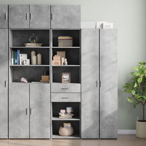 Skab 50x42,5x225 cm smalt konstrueret træ betongrå