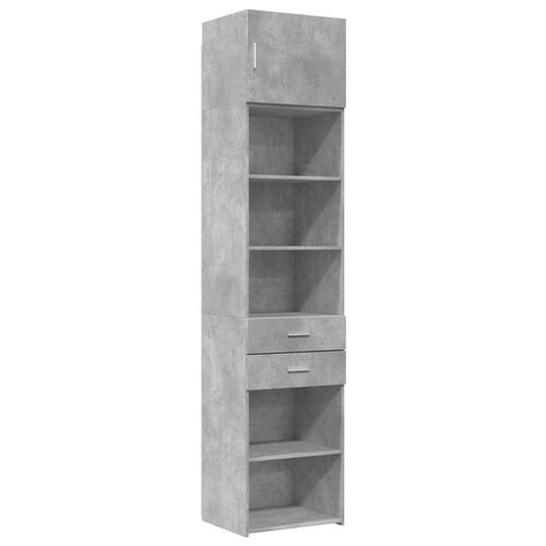 Skab 50x42,5x225 cm smalt konstrueret træ betongrå