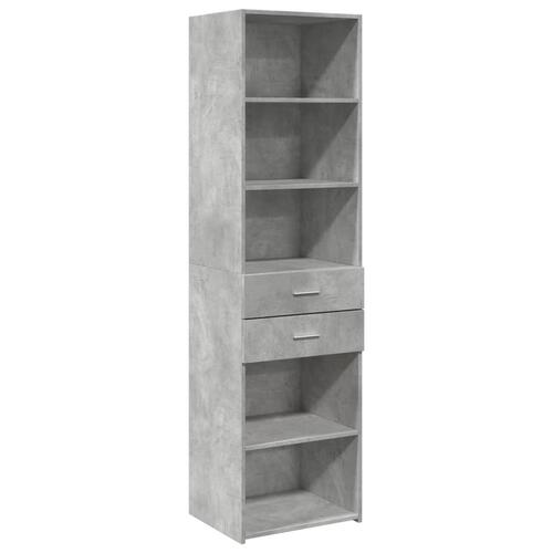 Skab 50x42,5x225 cm smalt konstrueret træ betongrå
