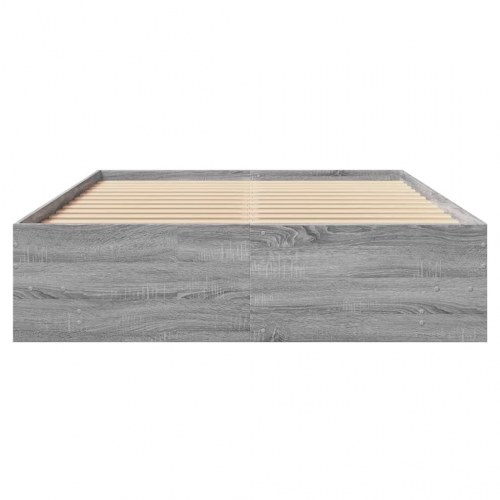 Sengestel 135 x 190 cm med opbevaring - grå sonoma-eg