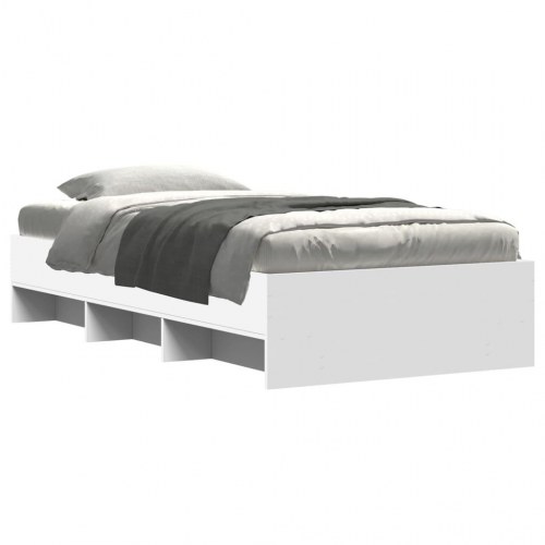 Sengeramme 90 x 190 cm med opbevaring - hvid