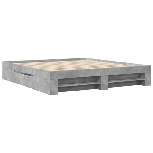Sengestel 200 x 200 cm med opbevaring - betongrå