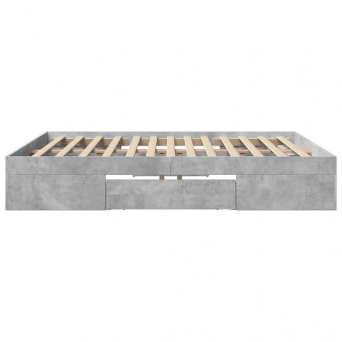 Sengestel 200 x 200 cm med opbevaring - betongrå