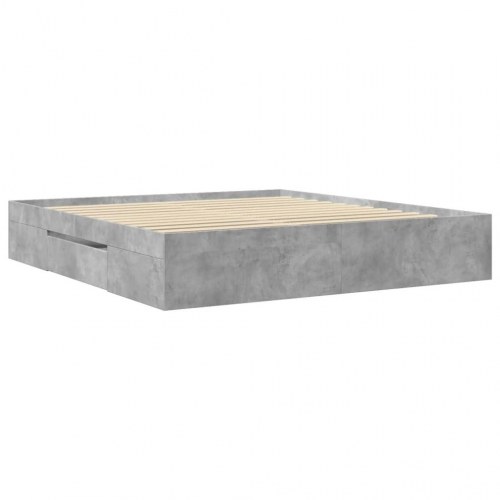Sengestel 200 x 200 cm med opbevaring - betongrå
