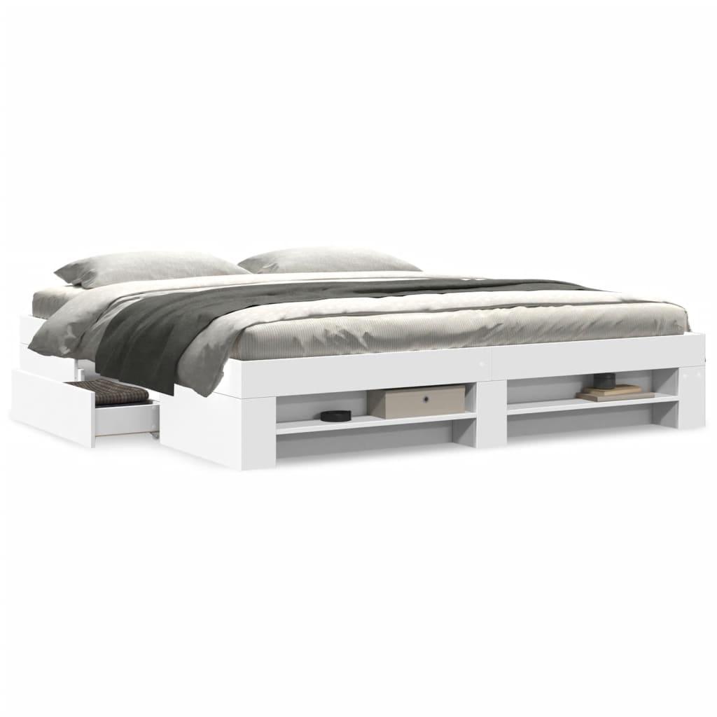 Sengestel uden madras 180x200 cm konstrueret træ hvid