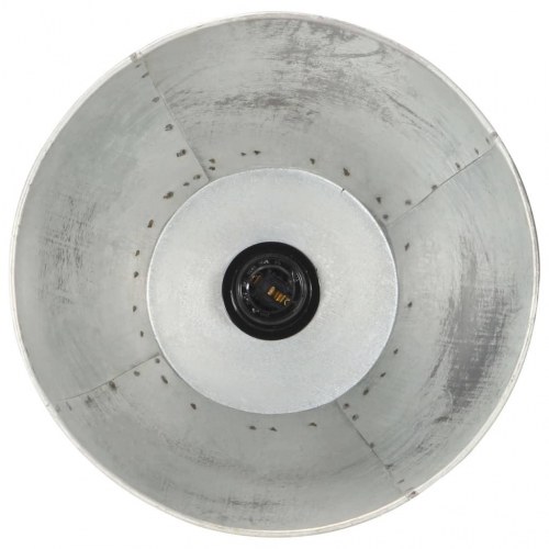 Gulvlampe E27 massivt mangotræ sølvfarvet