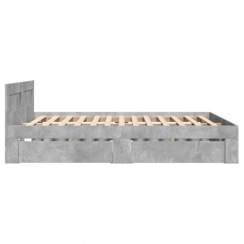 Sengeramme med sengegavl 120 x 190 cm - betongrå