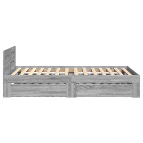 Sengeramme med sengegavl 90 x 200 cm - grå sonoma