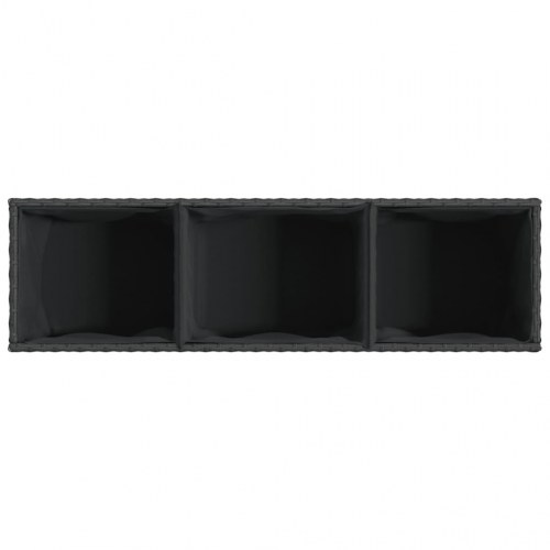 Plantekasser 2 stk. med hjul 107x32x38 cm polyrattan sort