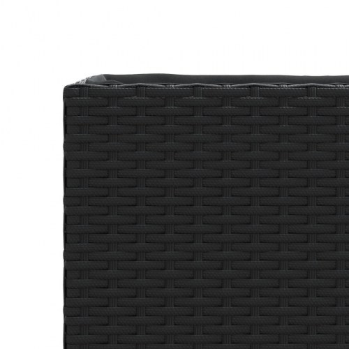 Plantekasser 2 stk. med hjul 107x32x38 cm polyrattan sort