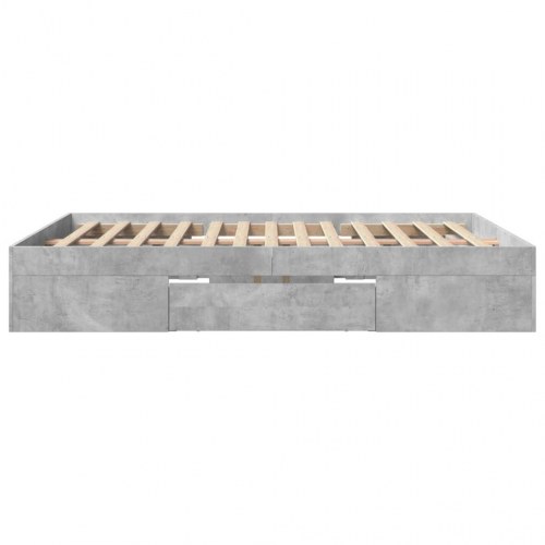 Sengestel 150 x 200 cm med opbevaring - betongrå