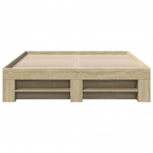 Sengeramme 140 x 190 cm uden madras med opbevaring - sonoma-eg