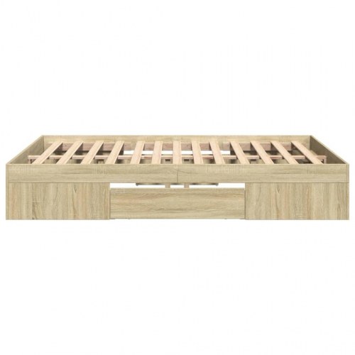 Sengeramme 140 x 190 cm uden madras med opbevaring - sonoma-eg