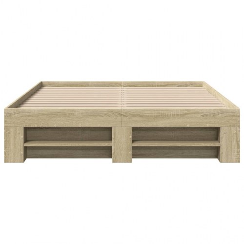 Sengeramme 140 x 200 cm uden madras med opbevaring - sonoma-eg