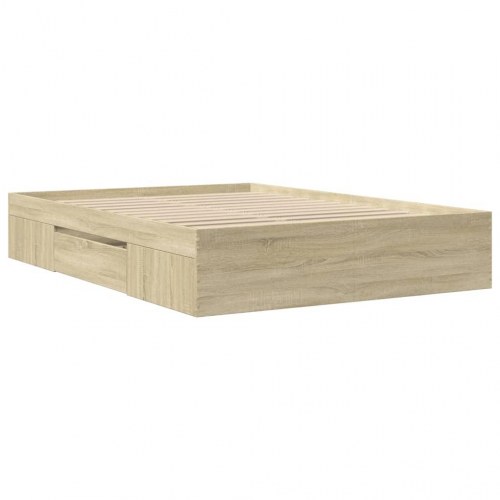 Sengeramme 140 x 200 cm uden madras med opbevaring - sonoma-eg