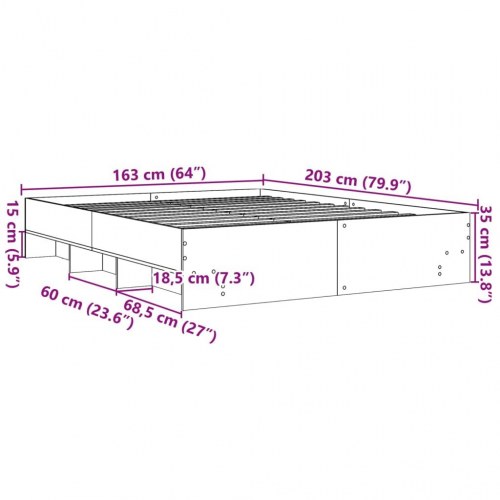 Sengeramme 160 x 200 cm uden madras - sonoma-eg