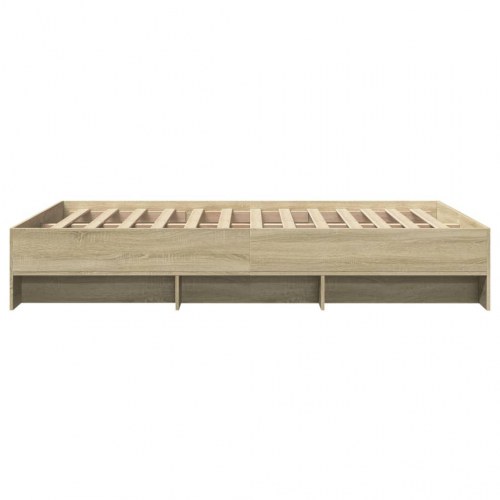 Sengeramme 140 x 200 cm med opbevaring - sonoma-eg