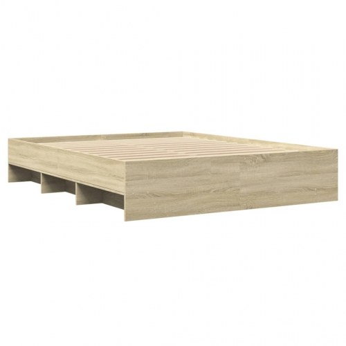 Sengeramme 150 x 200 cm med lamelbund - sonoma-eg