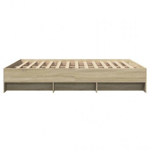 Sengeramme 150 x 200 cm med lamelbund - sonoma-eg