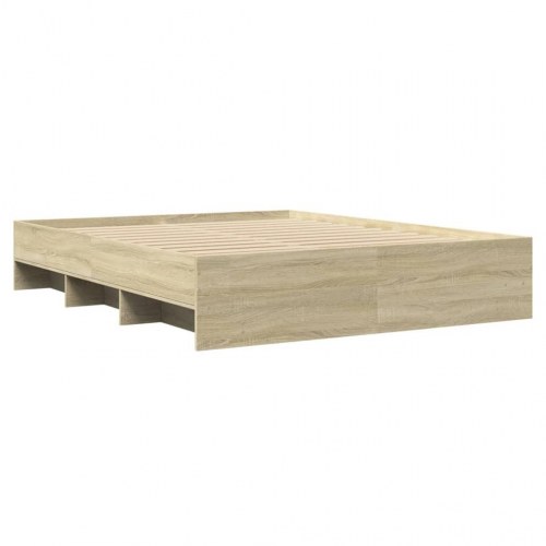Sengeramme 150 x 200 cm med lamelbund - sonoma-eg