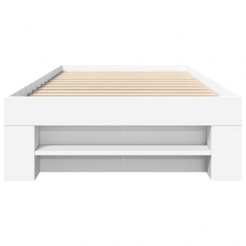 Sengeramme 90 x 190 cm med opbevaring - hvid